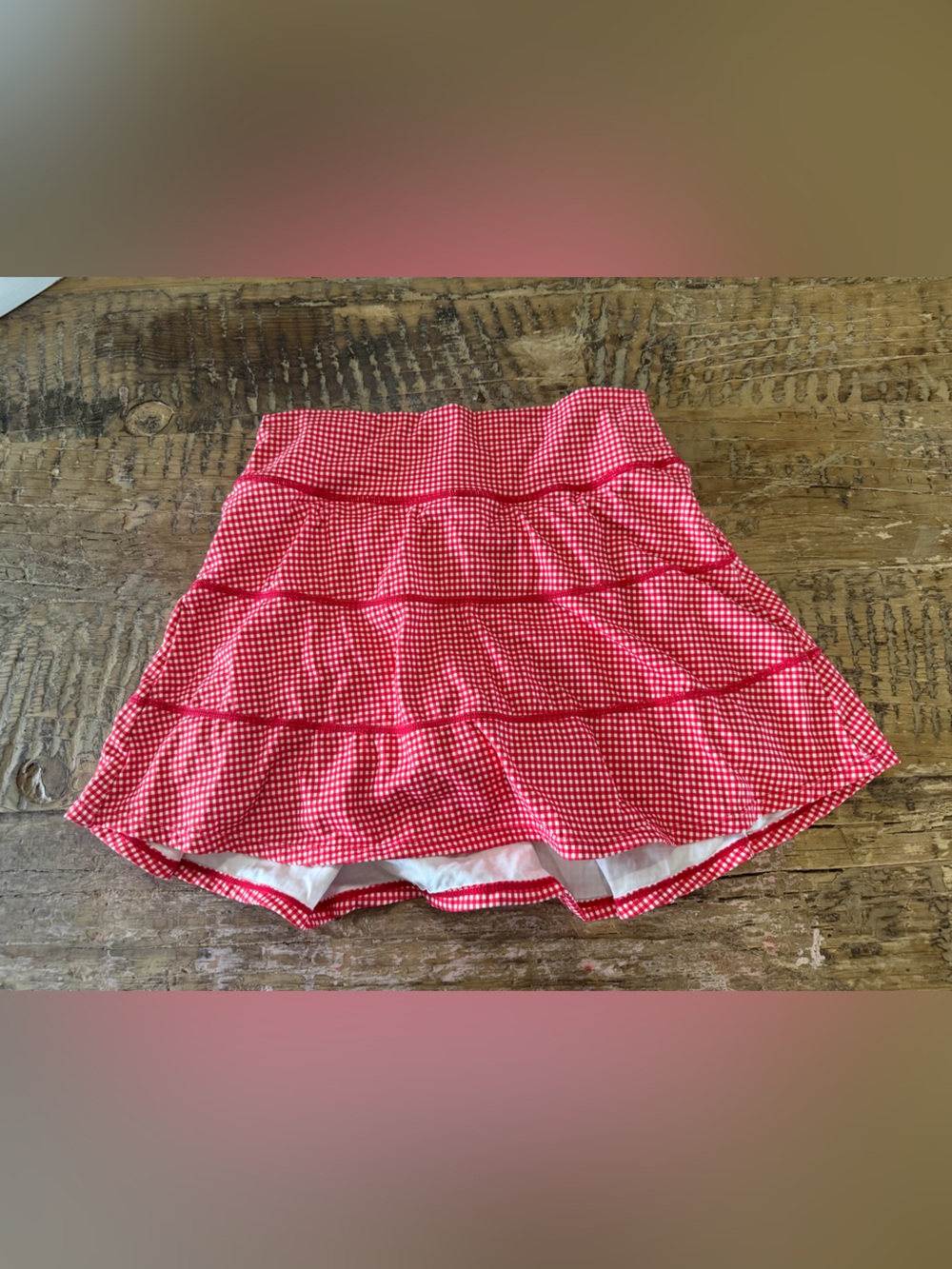 Altard state Red Gingham Tiered Skirt